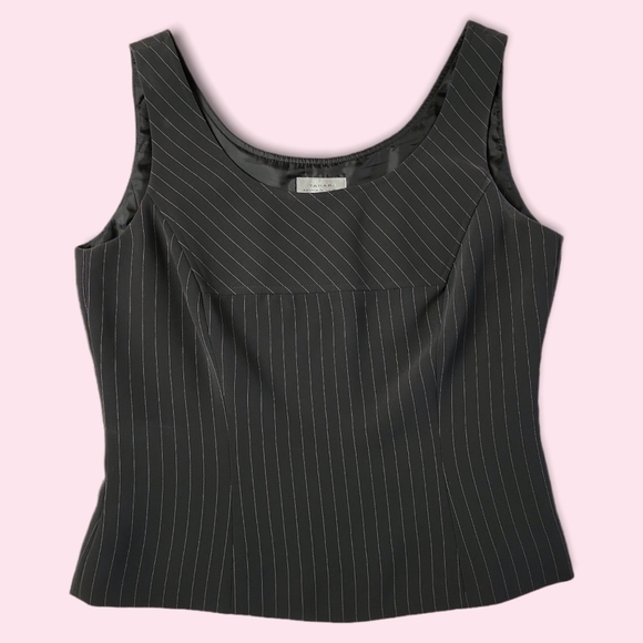 Tahari ASL Tops - Tahari Shell Black and White Pinstripe Tank Top Size 6 | Careerwear Neutral